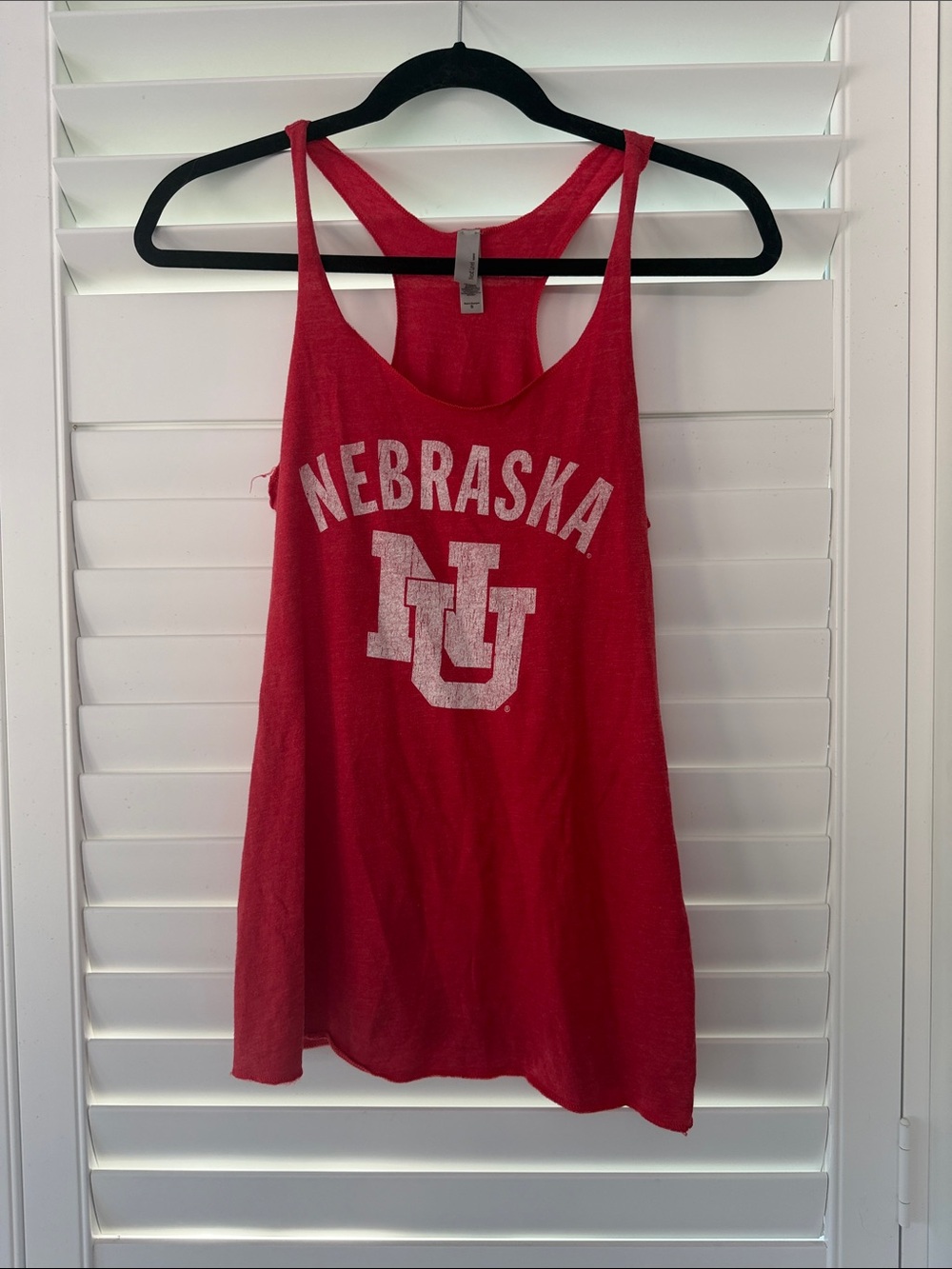Next Level Apparel Red Nebraska Racerback Tank with University Graphic